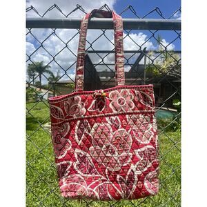 Vera Bradley Rosy Poises Shoulder Bag Quilted Coastal Grandma Cottagecore Retro